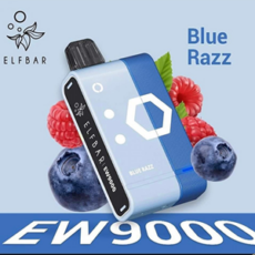 Elf Bar EW9000 Kit - Blue Razz 50mg (5%), a blend of blueberries and raspberries, a popular sweet and tangy flavour, with a chilled twist