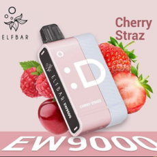Elf Bar EW9000 Kit - Cherry Strazz 50mg (5%), a delicious fruity blend of juicy ripe cherries with a mix of ripe strawberries.