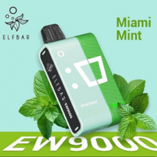 Elf Bar EW9000 Kit - Miami Mint 50mg (5%), the flavour is so yummy, enjoying a taste of paradise with every puff you take.